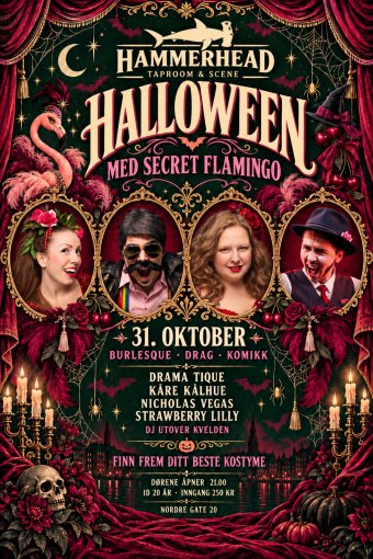 Halloween med secret flamingo på Hammerhead